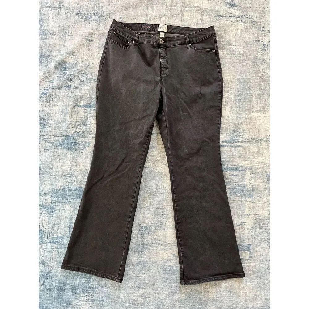 St John's Bay Black Bootcut Denim Jeans Size 18W